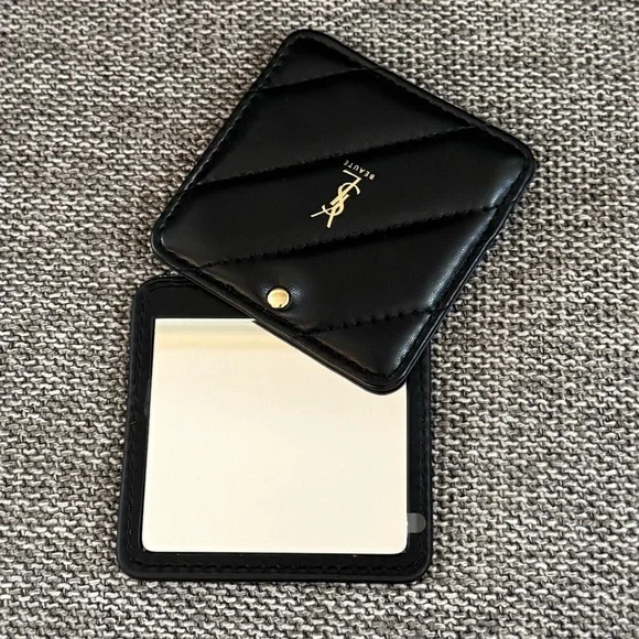 Yves Saint Laurent Beauty Square Compact Pocket Mirror Black New - Picture 4 of 14